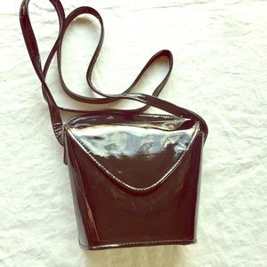 🖤Black Patent Leather Envelope Bucket Crossbody🖤